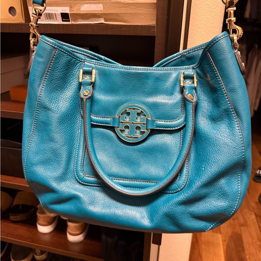 Blue Leather Tory Burch Bag